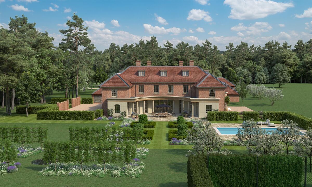 Classically styled bespoke new 6 bedroom house for sale in Hurstbourne Tarrant designed by