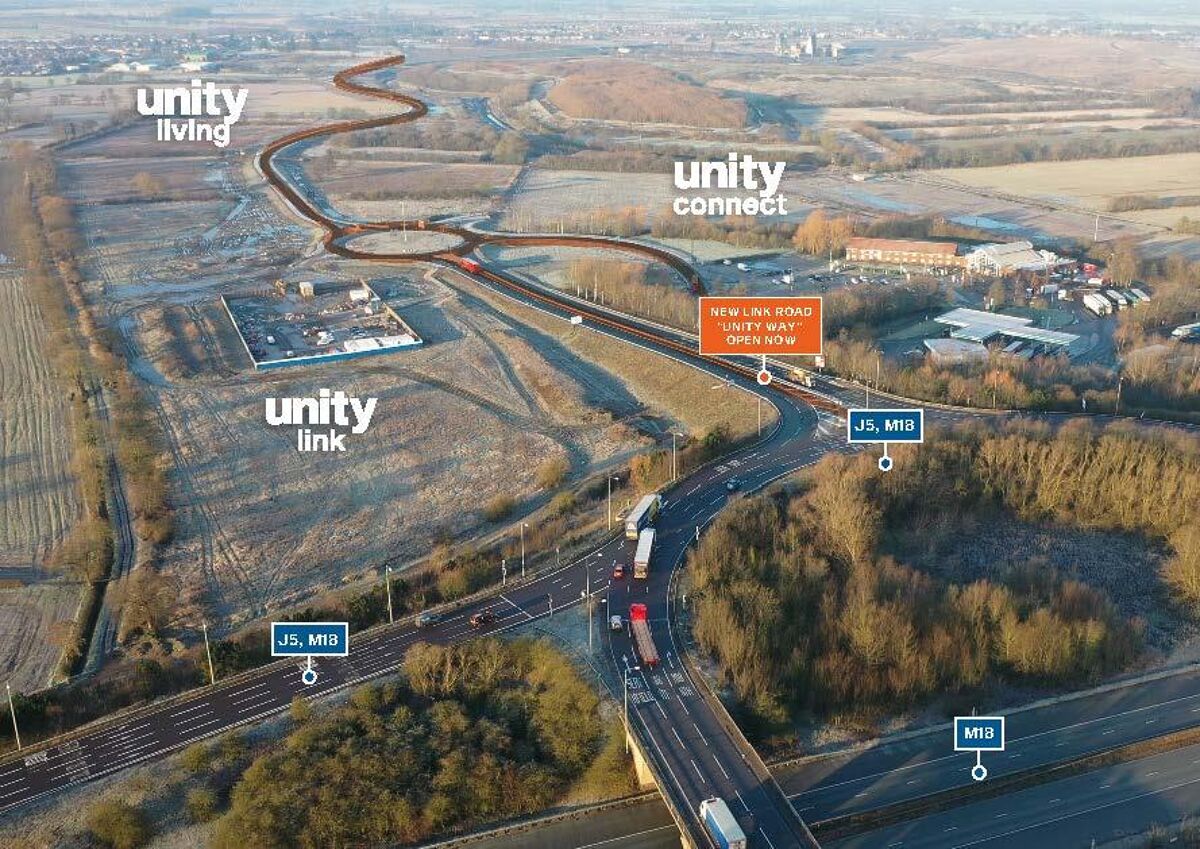 For Sale/To Let - New Industrial & Distribution Development  J5 M18 - Outline Planning Consent for B1 / B2 and B8 Use - Available on a Build to Suit Basis able to accommodate 20,000 - 400,000 sq ft