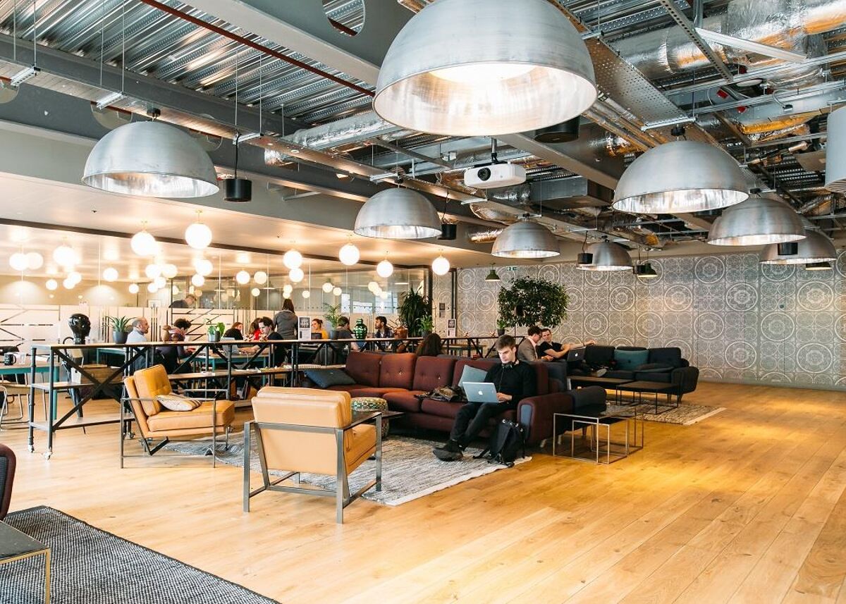 The workspace takes up three floors in a seventeen-storey glass tower and has co-working space, hot desks, private offices, conference rooms, event space and bike storage all close to the City.
