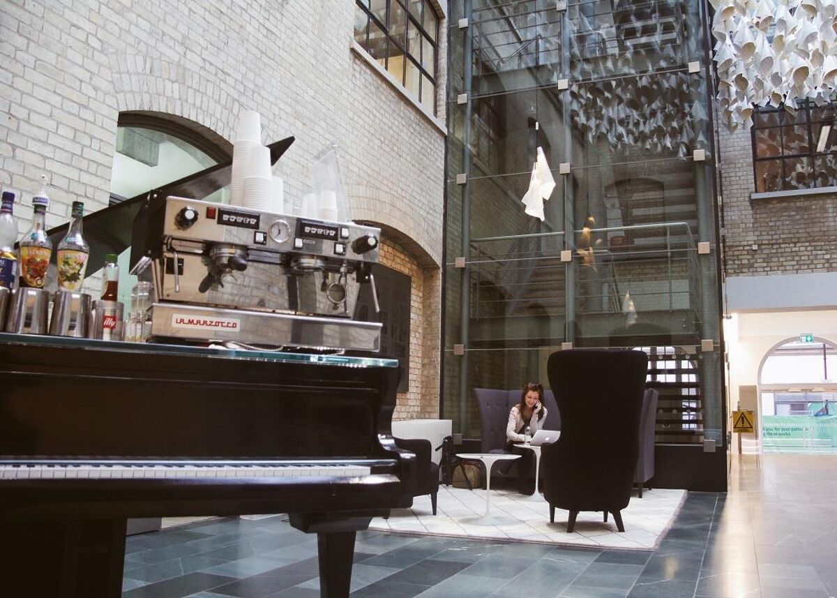 The building is seven minutes' walk from Tottenham Court Road and retains much of its original charm, and has hot desks, offices, conference rooms, event space, screening room and bike storage.