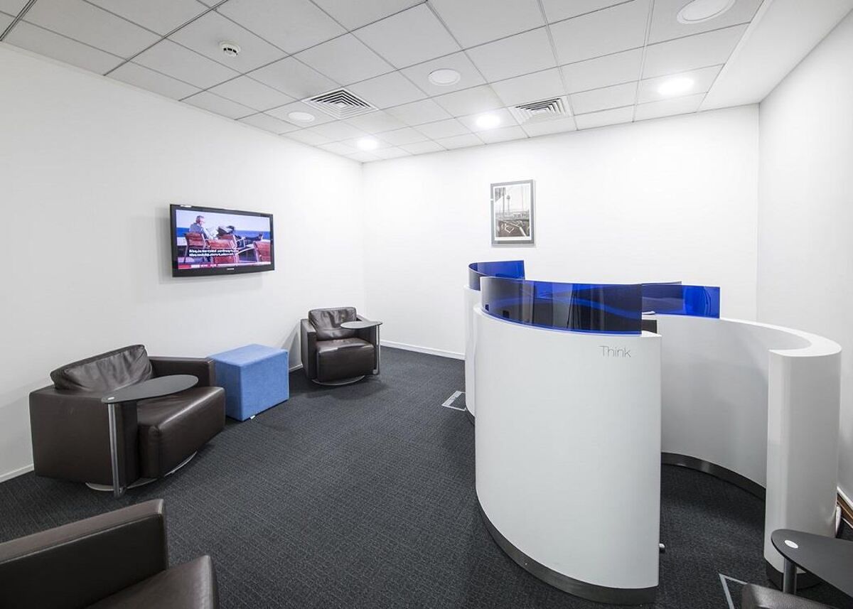 The modern glass building boasts a full height atrium and on offer is a staffed reception, offices, co-working, meeting rooms, kitchen and admin support, and it is close to the M4 motorway.