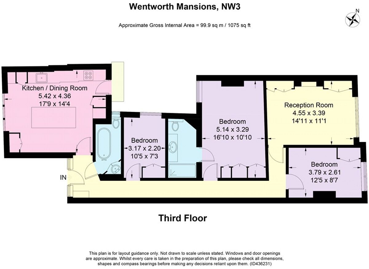 flat for sale in Wentworth Mansions, Keats Grove, London, NW3