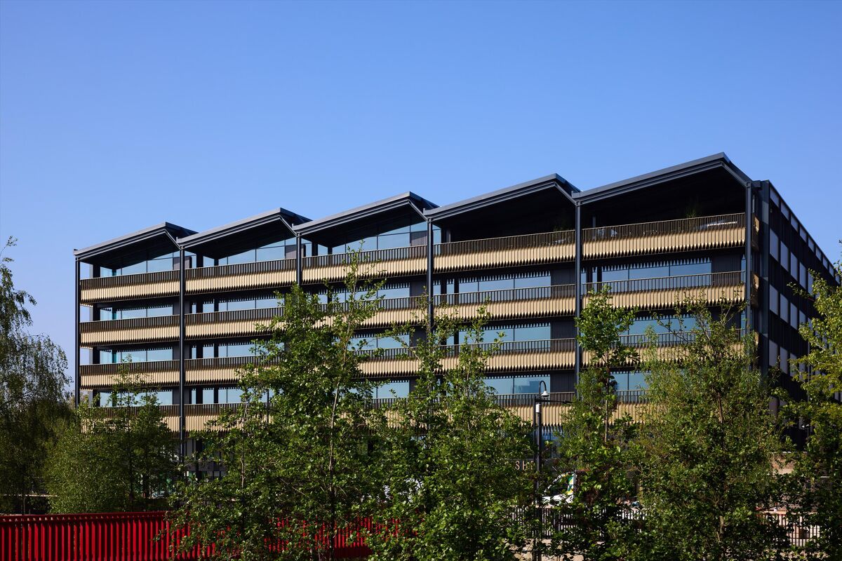 Net zero carbon workspace, designed by Allies+Morrison that completed in February 2025.