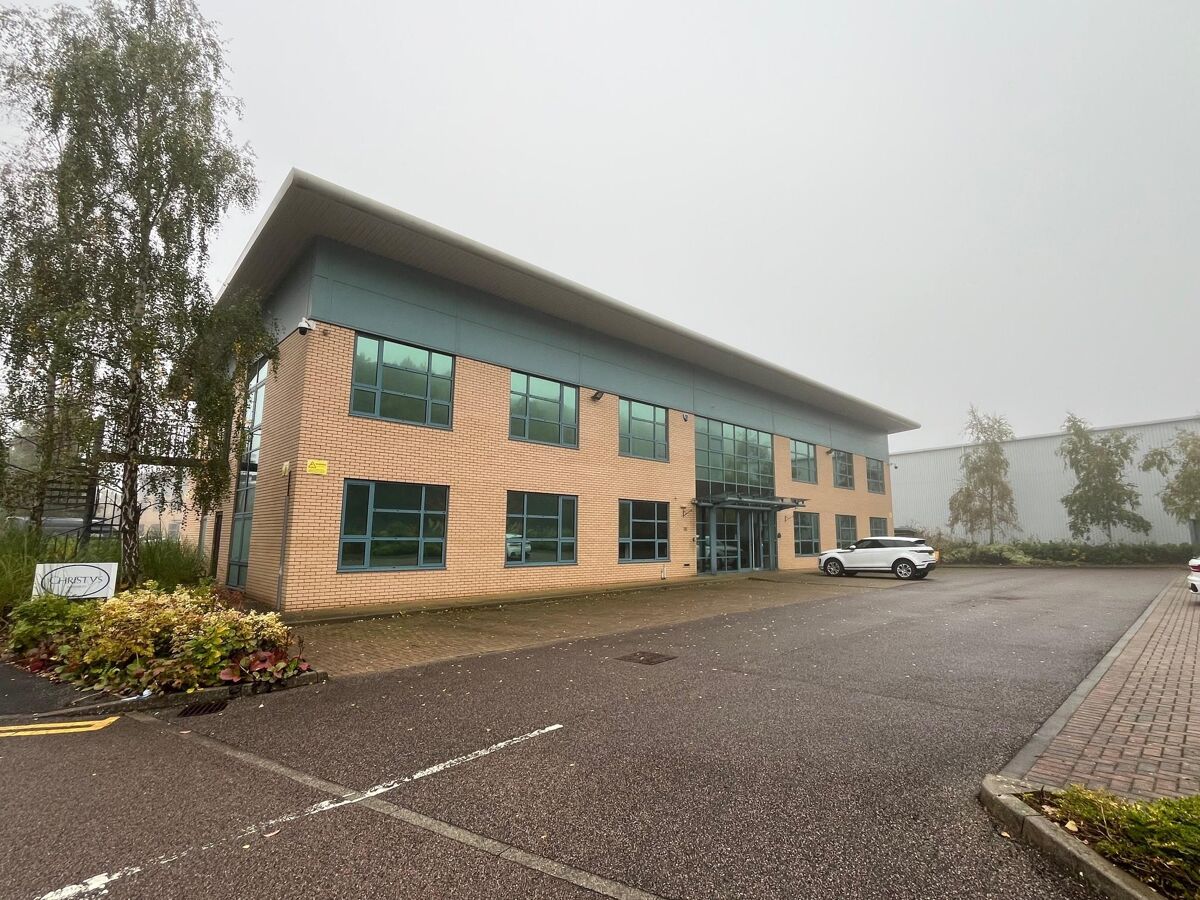 Modern office building  with car parking on established estate in North Sheffield