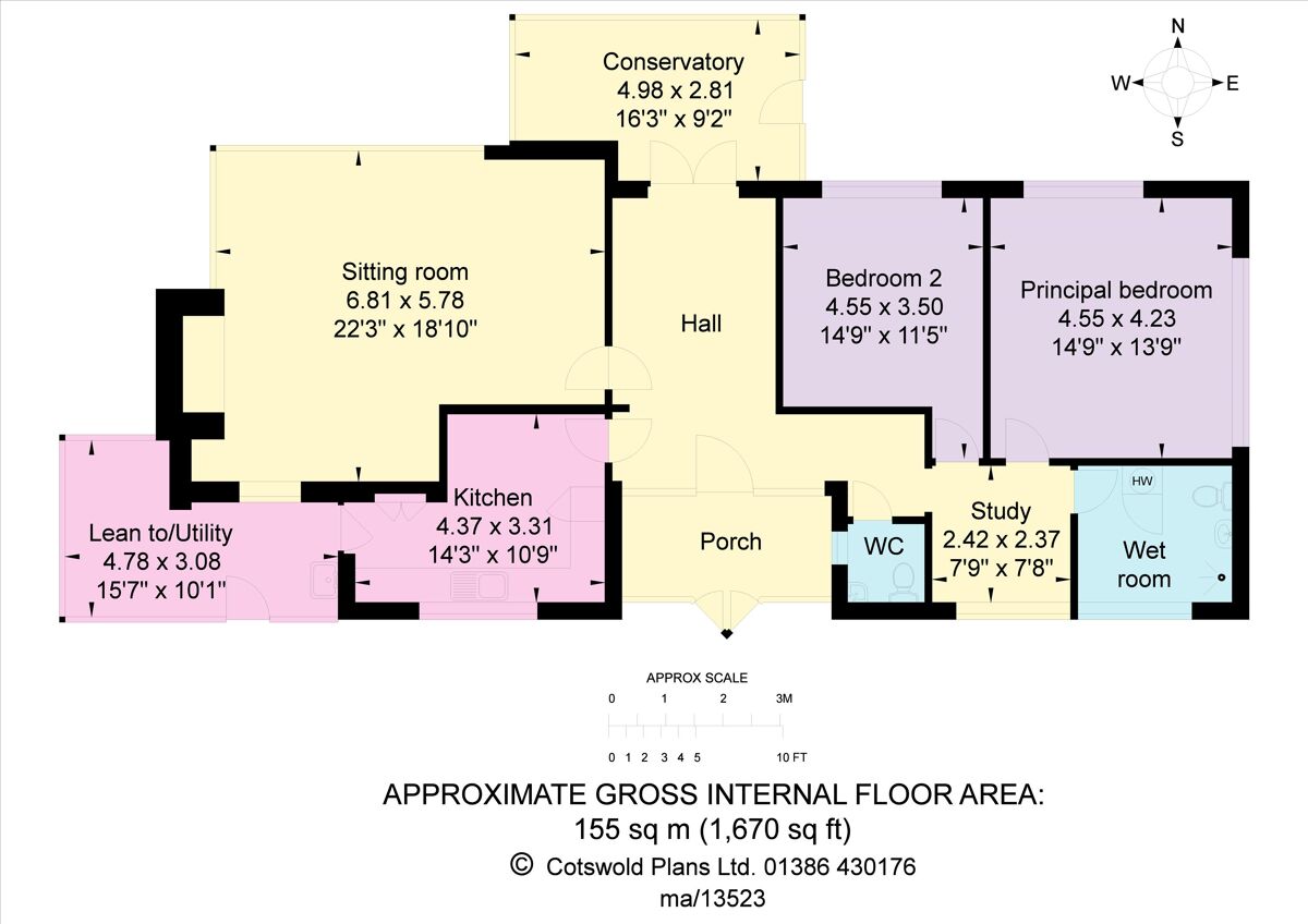 bungalow for sale in Brook Lane, Cropthorne, Pershore, Worcestershire
