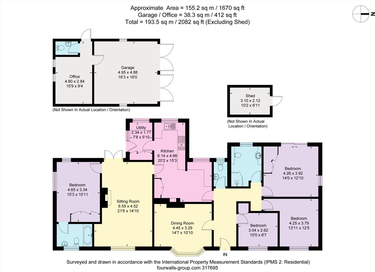 bungalow for sale in Station Road, Fladbury, Pershore, Worcestershire