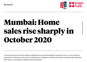 Mumbai: Home sales rise sharply in October 2020Mumbai: Home sales rise sharply in October 2020 - India Urban Infrastructure Report 20202