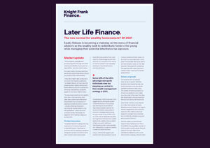Later Life Finance ReportLater Life Finance Report - Q1 2021